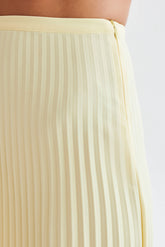 Twyla Pleated Suiting Maxi Skirt - Lemon